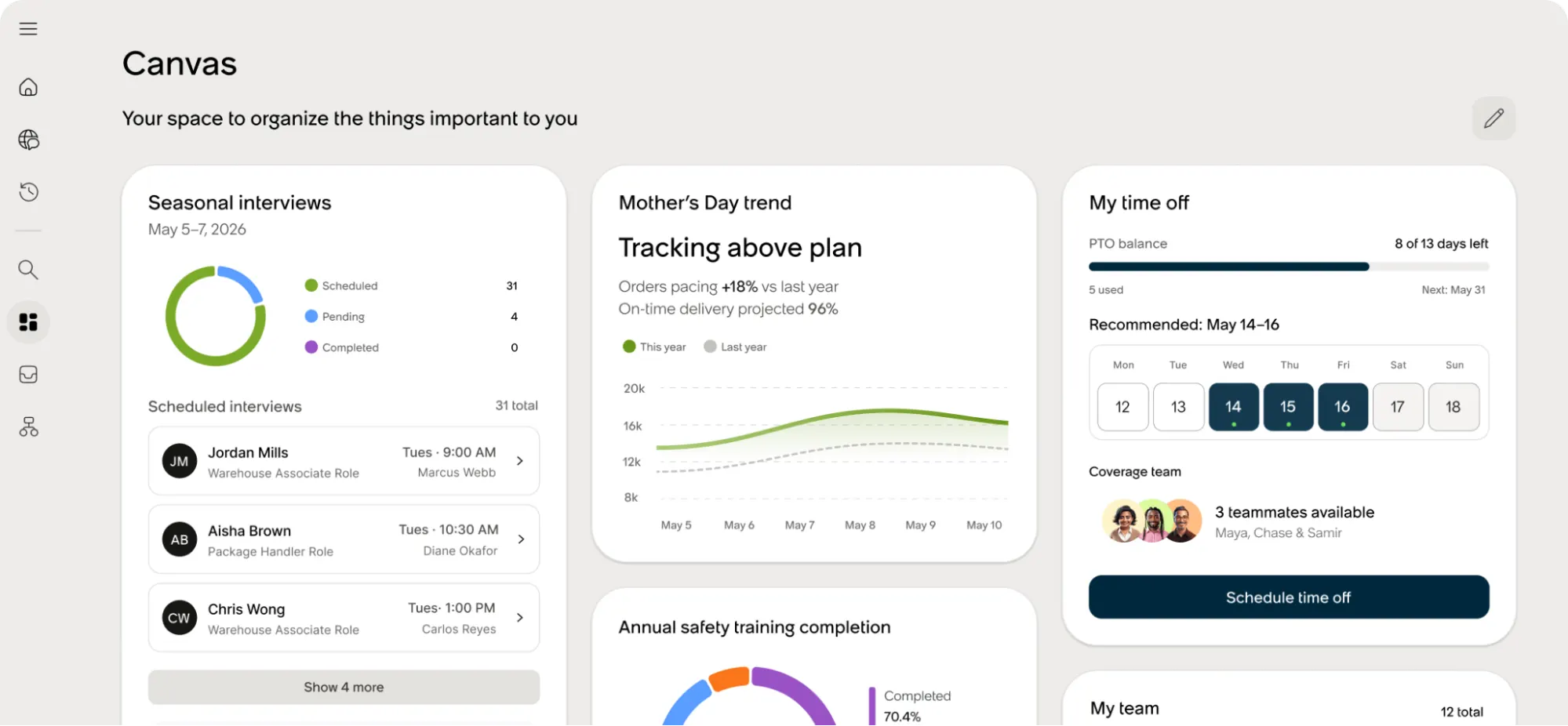 Personalizing your canvas with the widgets you need on ServiceNow Employee Slate